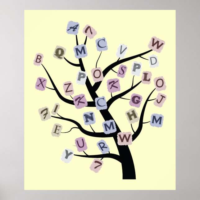 Alphabet ABC tree custom poster print (Front)