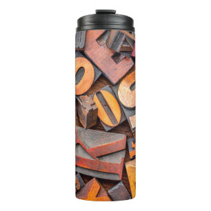 alphabet abstract - background of random letterpre thermal tumbler