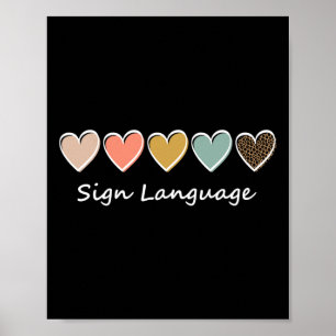 Alphabet American Asl Teacher Sing Language  Poster