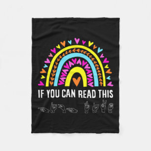 Alphabet American Sing Language Asl Teacher Fun  Fleece Blanket