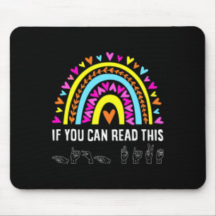 Alphabet American Sing Language Asl Teacher Fun Mouse Pad