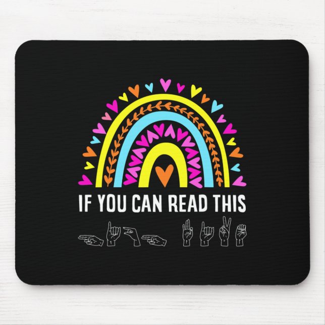 Alphabet American Sing Language Asl Teacher Fun  Mouse Pad (Front)