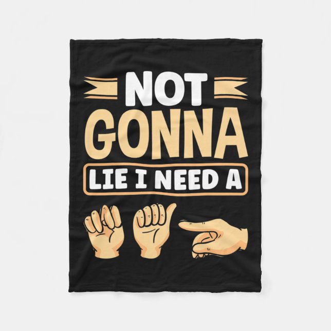 Alphabet American Sing Language Asl Teacher I Need Fleece Blanket (Front)
