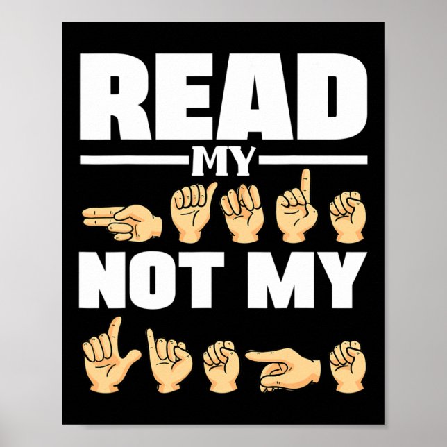 Alphabet American Sing Language Asl Teacher Quote  Poster (Front)