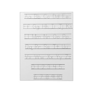 Alphabet and number tracing worksheet notepad