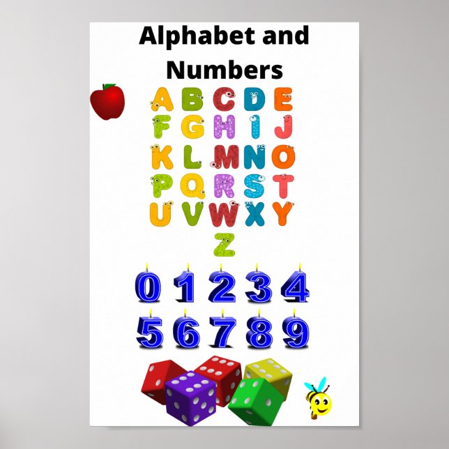 Alphabet  and Numbers poster (Front)