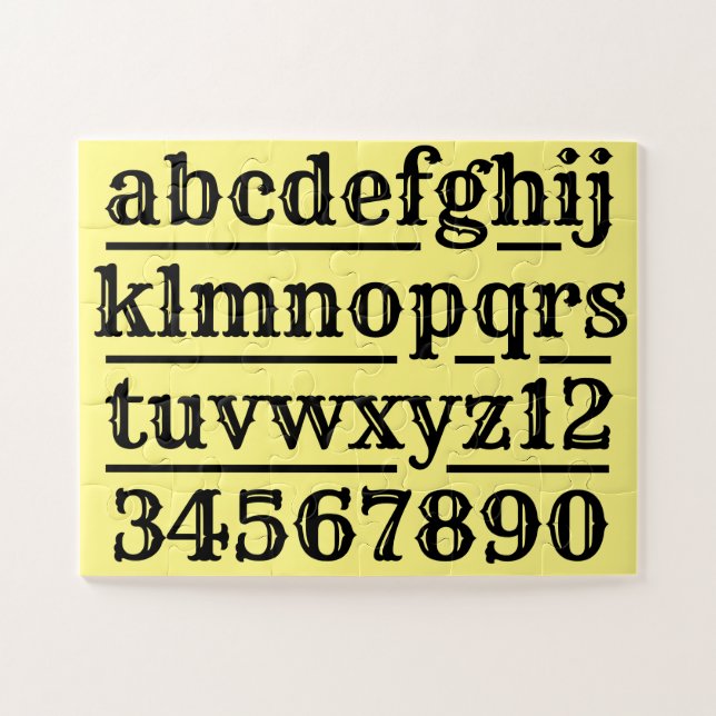 Alphabet and numerals designs jigsaw puzzle (Horizontal)