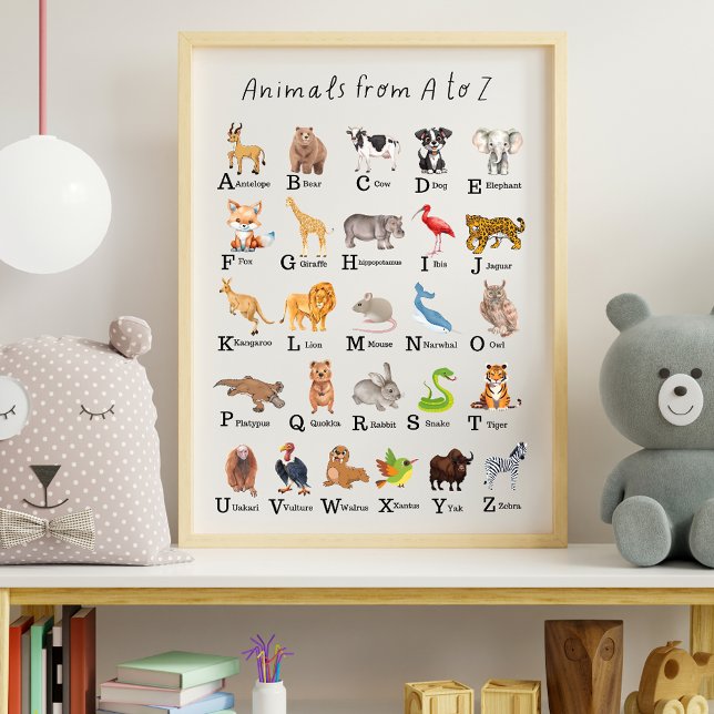 Alphabet Animal A - Z  Educational Classroom Poster (Creator Uploaded)