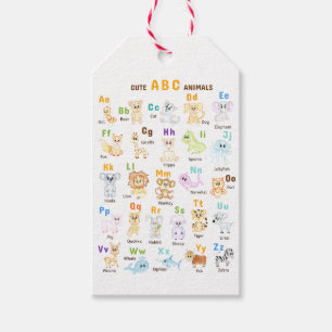 Alphabet Animal ABC Cute animals  Gift Tags