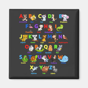 Alphabet Animal ABCs Learning Square Magnet