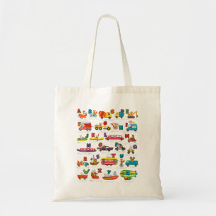 Alphabet Animal ABCs Learning Transportation Lette Tote Bag