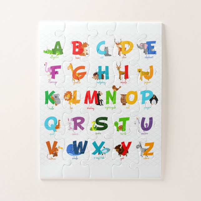 Alphabet animal letter jigsaw puzzle (Vertical)