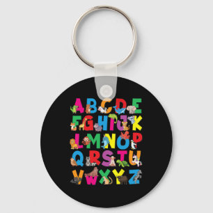 Alphabet Animals Abcs Zoo Kids Boys Girls Teacher Key Ring