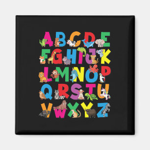 Alphabet Animals Abcs Zoo Kids Boys Girls Teacher Magnet