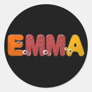 alphabet animals Emma Classic Round Sticker