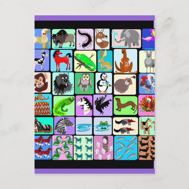 Alphabet animals postcard (Front)