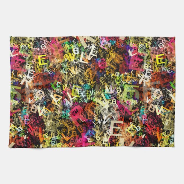 Alphabet Art 1  Kitchen Towels (Horizontal)