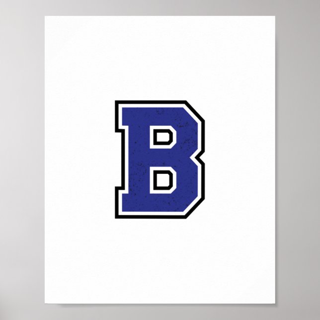 Alphabet B in Blue Colour Poster (Front)