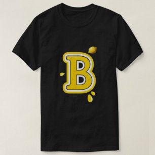 Alphabet B Print Modern Black Men's tshirts 