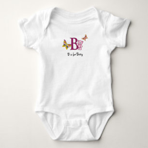 Alphabet B tee for girls - add your name