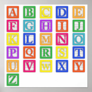 Alphabet  baby blocks poster