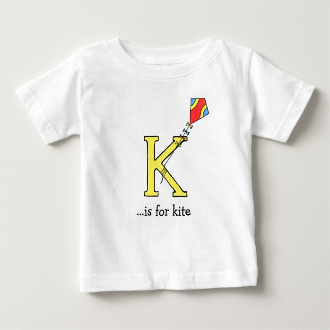 Alphabet Baby T-Shirt: K is for Kite Baby T-Shirt (Front)