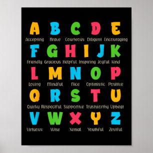 Alphabet back to school teacher motivational poster