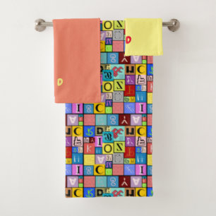 Alphabet Bath Towel Set