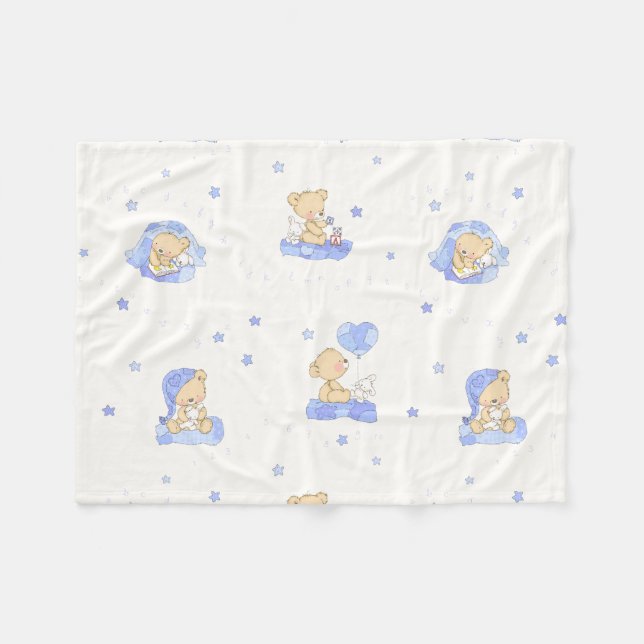 Alphabet Bear Fleece Blanket (Front (Horizontal))