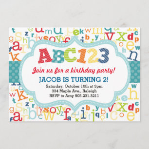 Alphabet Birthday Party Invitation