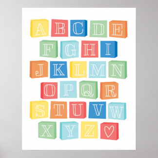 Alphabet Blocks Children's Modern Art Poster