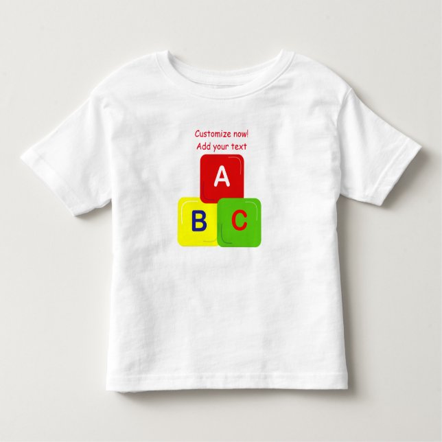 Alphabet Blocks Toddler T-Shirt Customise  (Front)