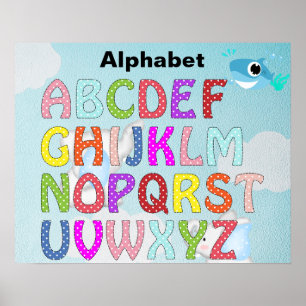 Alphabet  blue  poster
