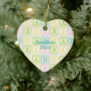 Alphabet Boy Girl Keepsake Personalised Name Ceramic Ornament