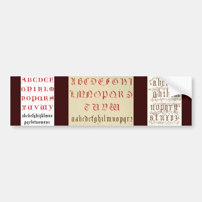 Alphabet Bumper Sticker (Front)