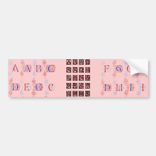 Alphabet Bumper Sticker (Front)