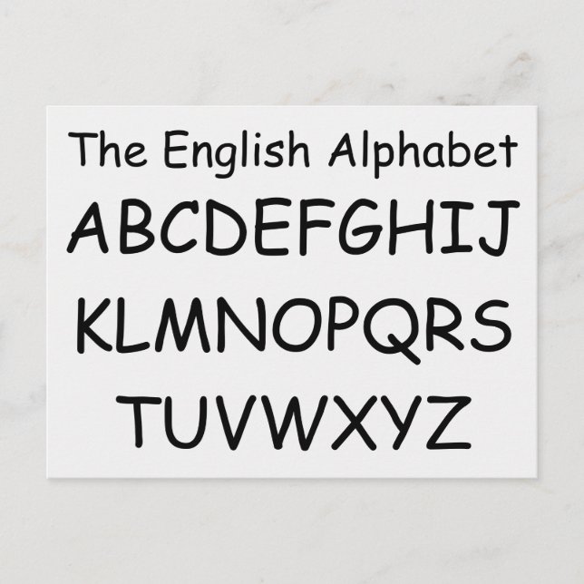 Alphabet by Janz White Smoke ABCs Postcard (Front)