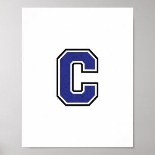 Alphabet C in Blue Colour Poster