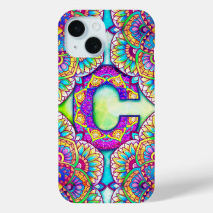 Alphabet C mandala iPhone 15 Case