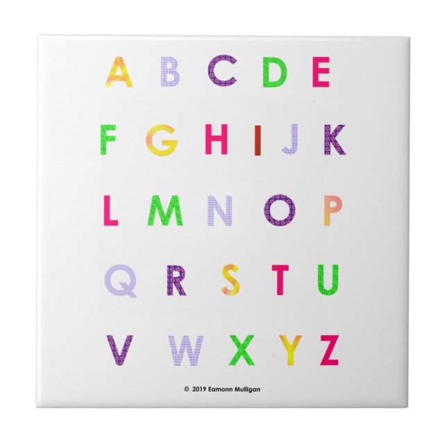 Alphabet Capital Letters Ceramic Tile (Front)