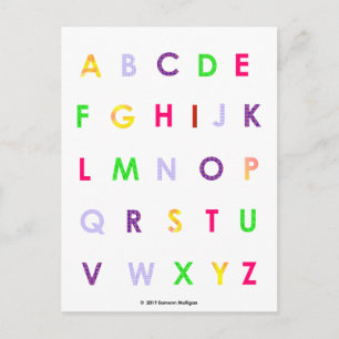 Alphabet Capital Letters Postcard