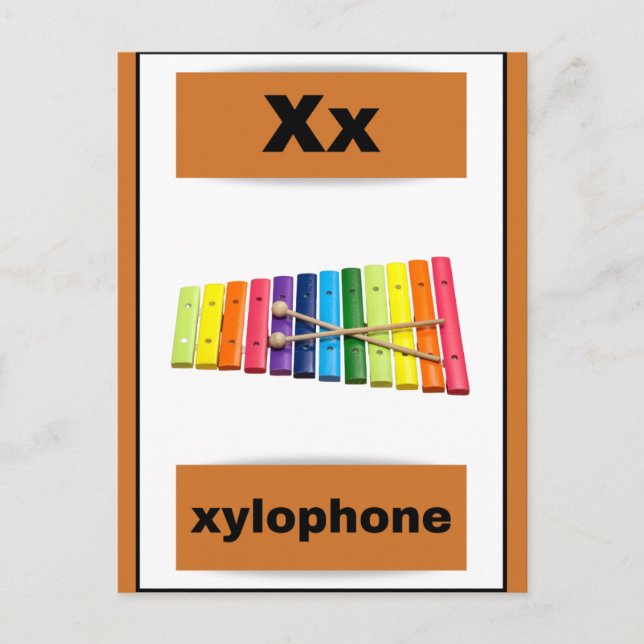 alphabet card(with real picture) holiday postcard (Front)