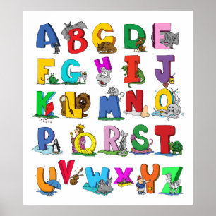 alphabet cartoon poster FROM 14.95