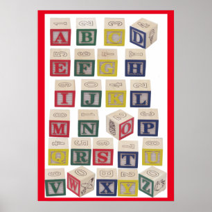 Alphabet Chart Extra Large Coloured Blocks