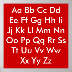 Alphabet chart Red and White