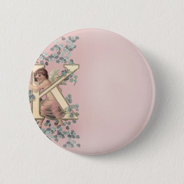 Alphabet Cherub 6 Cm Round Badge (Front)