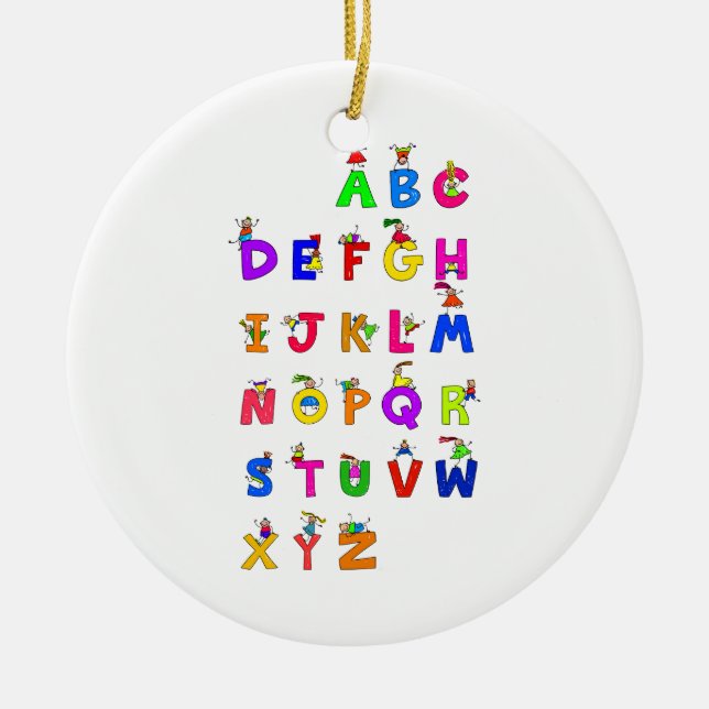 Alphabet Children Ceramic Tree Decoration (Front)