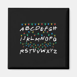 Alphabet Christmas Lights Family Matching Pyjamas Magnet