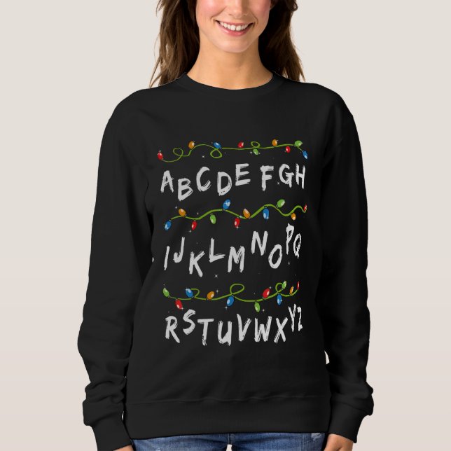 Alphabet Christmas Lights Learning For Boys Girls  Sweatshirt (Front)