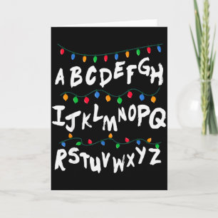 Alphabet Christmas Lights T Shirt Stranger Tee Gif Card